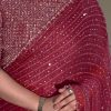 YNF 3452 Maroon -DF 3452 Color Georgette Sequins Multy Embroidery Work Saree Casual, Wedding, Festive, Events . Expected Delivery  4-6 Working Days @1799/- only                                                                                | Designer Sarees, Embroidered Sarees, Sarees, Bollywood Sarees, Creative Sarees, Ethnic Saree, Modern Digital sarees, Party Wear Sarees