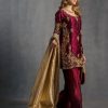 Maroon Moss Satin Sequence Salwar Suit