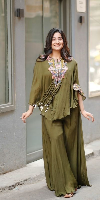 Mehandi Chinon Sequence Salwar Suit