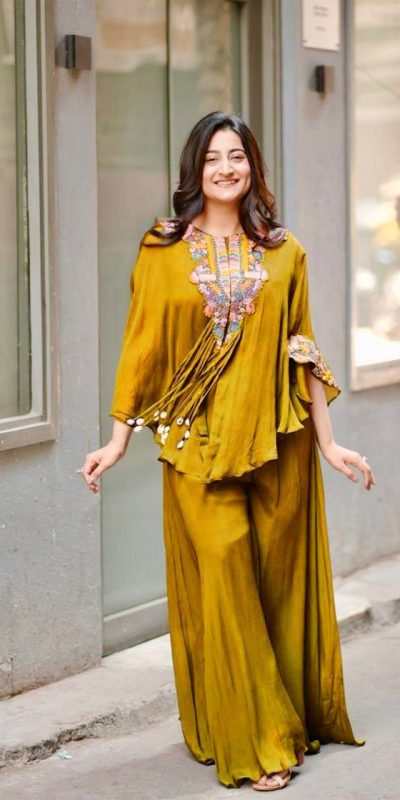 Mustard Chinon Sequence Salwar Suit