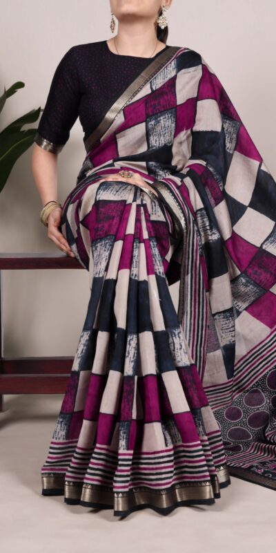 YNF 7045 Navy Blue Color Polyester Viscose Chanderi Printed Border Saree Casual, Wedding, Festive, Events . Expected Delivery  4-6 Working Days @1499/- only                                | Designer Sarees, Embroidered Sarees, Sarees, Bollywood Sarees, Creative Sarees, Ethnic Saree, Modern Digital sarees, Party Wear Sarees