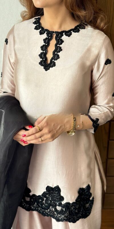 BE 371 Off White Color French Crape Sequence Embroidery Beads Salwar Suit Casual, Wedding, Festive, Events . Expected Delivery 4-6 Working Days @2099/- only | Casual Suits, Jump Suits, Salwar suit, Creative suits, Designer Suits, Palazzo Suits, Party Wear Suits, Patiala Suits, Straight Suits