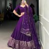 Purple Chanderi Weaving Lehenga Choli
