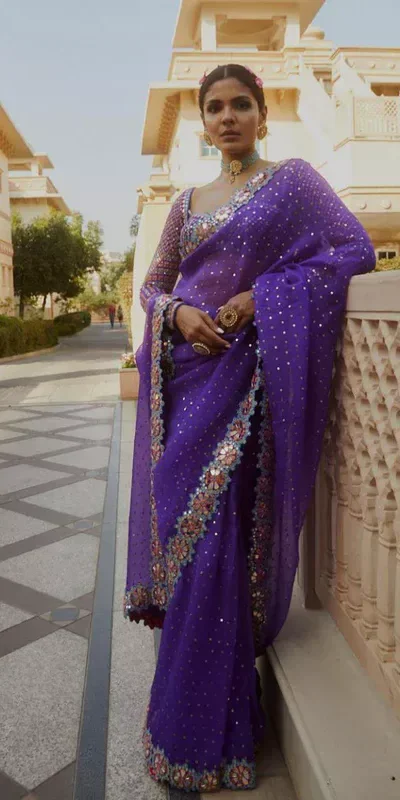 DF 3453 Purple Color Faux Georgette 5mm Sequence Work Casual, Wedding, Festive, Events . Expected Delivery  4-6 Working Days @2099/- only                                                                                | Designer Sarees, Embroidered Sarees, Sarees, Bollywood Sarees, Creative Sarees, Ethnic Saree, Modern Digital sarees, Party Wear Sarees