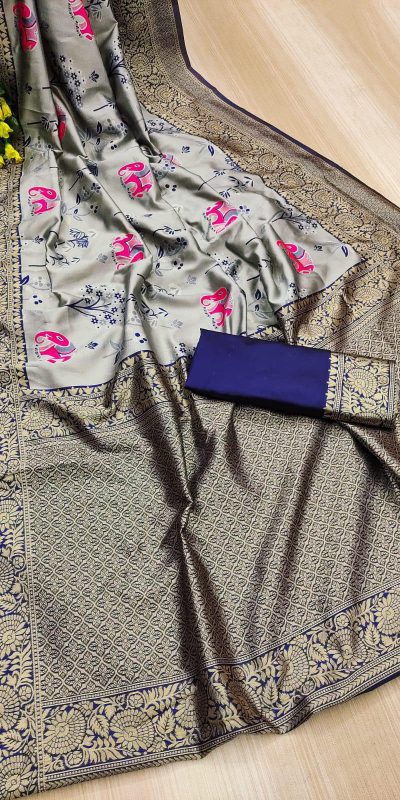 KP 6004 Purple Soft Lichi Silk Jacquard Work With Designer Work Saree. Grab it for ₹1499. Delivery 4-6 Working Days. Shop now. | Designer Sarees, Embroidered Sarees, Sarees, Bollywood Sarees, Creative Sarees, Ethnic Saree, Modern Digital sarees, Party Wear Sarees