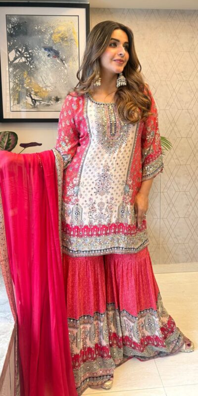BE 387 Red Color Chinon Printed With Real Mirror Work Salwar Suit Casual, Wedding, Festive, Events . Expected Delivery 4-6 Working Days @1899/- only | Casual Suits, Jump Suits, Salwar suit, Creative suits, Designer Suits, Palazzo Suits, Party Wear Suits, Patiala Suits, Straight Suits