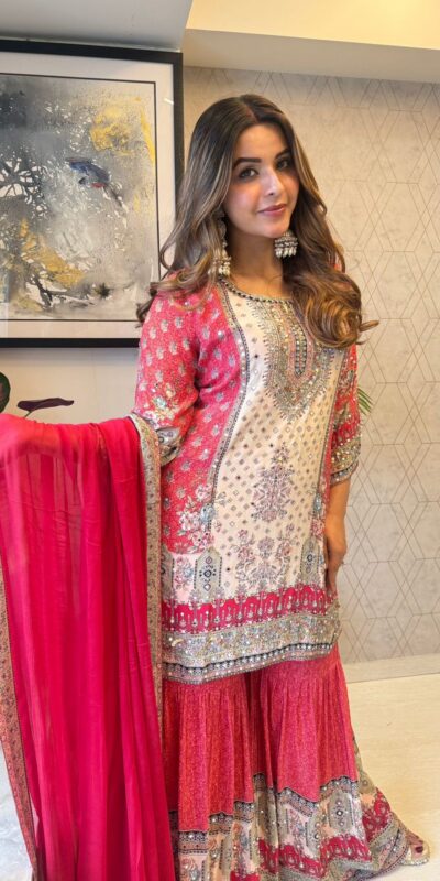 BE 387 Red Color Chinon Printed With Real Mirror Work Salwar Suit Casual, Wedding, Festive, Events . Expected Delivery 4-6 Working Days @1899/- only | Casual Suits, Jump Suits, Salwar suit, Creative suits, Designer Suits, Palazzo Suits, Party Wear Suits, Patiala Suits, Straight Suits