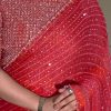 YNF 3452 -DF 3452 Red Color Georgette Sequins Multy Embroidery Work Saree Casual, Wedding, Festive, Events . Expected Delivery  4-6 Working Days @1799/- only                                                                                | Designer Sarees, Embroidered Sarees, Sarees, Bollywood Sarees, Creative Sarees, Ethnic Saree, Modern Digital sarees, Party Wear Sarees