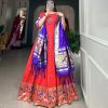 Red Jacquard Silk Paithani Zari Gown