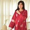 Red Roman Embroidery Salwar Suit