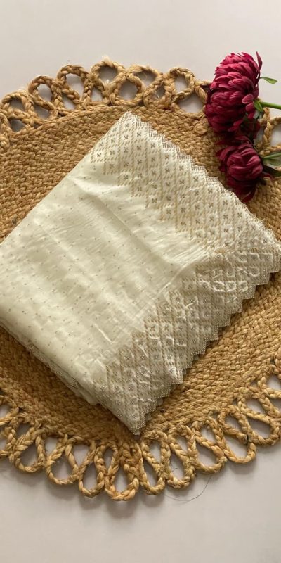 White Jimmy Choo Diamond Saree