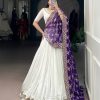 White Rayon Lace Touch Up Lehenga Choli