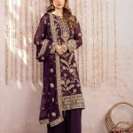 Wine Georgette Sequence Salwar Suit
