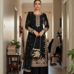Black Fuax Georgette Embroidery Salwar Suit