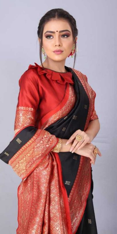 KP 3032 Black  Color Soft Lichi Silk Jacquard On All Over Saree Casual, Party Wear, Wedding, Events Etc. Expected Delivery 4-6 Working Days @1449/- | Designer Sarees, Sarees, Bollywood Sarees, Creative Sarees, Embroidered Sarees, Ethnic Saree, Modern Digital sarees, Party Wear Sarees