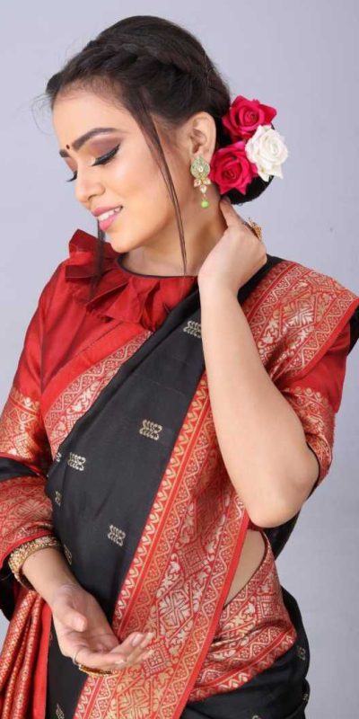 KP 3032 Black  Color Soft Lichi Silk Jacquard On All Over Saree Casual, Party Wear, Wedding, Events Etc. Expected Delivery 4-6 Working Days @1449/- | Designer Sarees, Sarees, Bollywood Sarees, Creative Sarees, Embroidered Sarees, Ethnic Saree, Modern Digital sarees, Party Wear Sarees