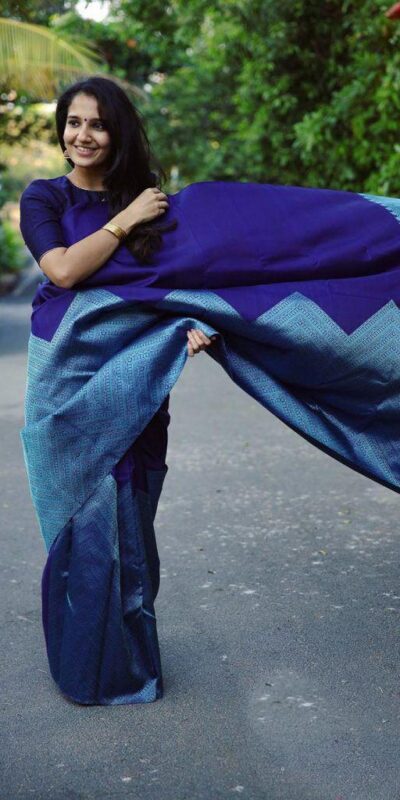 KP 2035 Blue Soft Lichi Silk Saree Perfect for Wedding, Party, Karwa Chauth, Pongal, Haldi . Available at ₹1399 only. Delivery 4-6 Working Days. | Designer Sarees, Embroidered Sarees, Sarees, Bollywood Sarees, Creative Sarees, Ethnic Saree, Modern Digital sarees, Party Wear Sarees