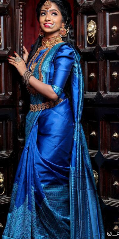 KP 2035 Blue Soft Lichi Silk Saree Perfect for Wedding, Party, Karwa Chauth, Pongal, Haldi . Available at ₹1399 only. Delivery 4-6 Working Days. | Designer Sarees, Embroidered Sarees, Sarees, Bollywood Sarees, Creative Sarees, Ethnic Saree, Modern Digital sarees, Party Wear Sarees