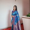 Blue Pethani Silk Zari Lace Work Saree