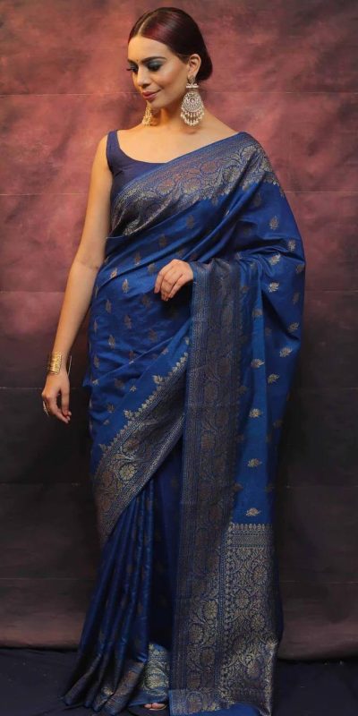 KP 6010 Blue Soft Lichi Silk Jacquard Saree Perfect for Wedding, Party, Traditional Day, Family Gatherings, Sangeet . Grab it for ₹1349. Delivery 4-6 W | Designer Sarees, Embroidered Sarees, Sarees, Bollywood Sarees, Creative Sarees, Ethnic Saree, Modern Digital sarees, Party Wear Sarees