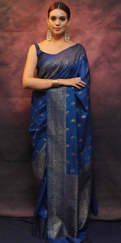 KP 6010 Blue Soft Lichi Silk Jacquard Saree Perfect for Wedding, Party, Traditional Day, Family Gatherings, Sangeet . Grab it for ₹1349. Delivery 4-6 W | Designer Sarees, Embroidered Sarees, Sarees, Bollywood Sarees, Creative Sarees, Ethnic Saree, Modern Digital sarees, Party Wear Sarees