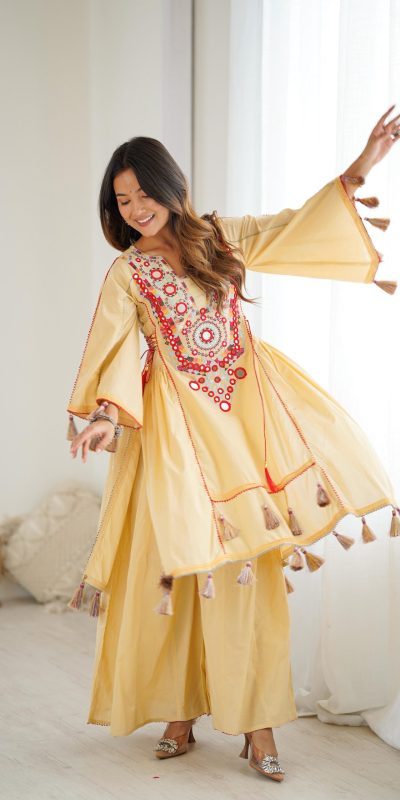 Cream Khadi Cotton Salwar Suit