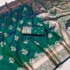 Green Banarasi Silk Zari Lace Work Saree
