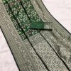 Green Khaddi Pashmina Zari Work Saree