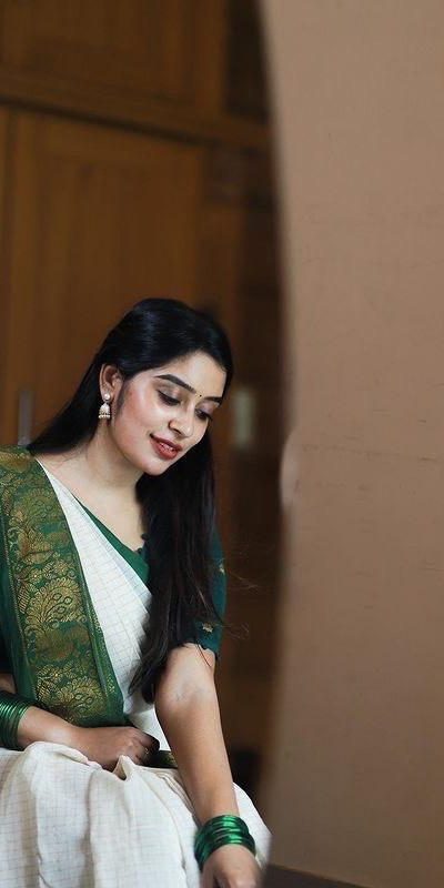 KP 3025 Green Soft Lichi Silk Saree Perfect for Wedding, Party, Baby Shower, Onam, Durga Puja . Available at ₹1449 only. Delivery 4-6 Working Days. | Designer Sarees, Embroidered Sarees, Sarees, Bollywood Sarees, Creative Sarees, Ethnic Saree, Modern Digital sarees, Party Wear Sarees