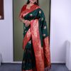 Green Soft Paithani Silk Zari Work Lace Saree
