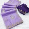 BT 1284 Lavender Crunchy Chiffon Saree Perfect for Wedding, Party, Ethnic Day, Ganesh Chaturthi, Sangeet . Best Price ₹1799. Delivery 4-6 Working Days | Designer Sarees, Embroidered Sarees, Sarees, Bollywood Sarees, Creative Sarees, Ethnic Saree, Modern Digital sarees, Party Wear Sarees