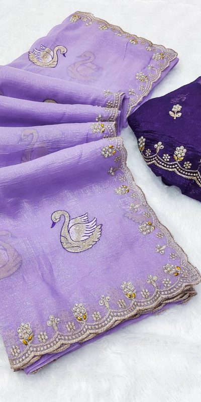 BT 1284 Lavender Crunchy Chiffon Saree Perfect for Wedding, Party, Ethnic Day, Ganesh Chaturthi, Sangeet . Best Price ₹1799. Delivery 4-6 Working Days | Designer Sarees, Embroidered Sarees, Sarees, Bollywood Sarees, Creative Sarees, Ethnic Saree, Modern Digital sarees, Party Wear Sarees