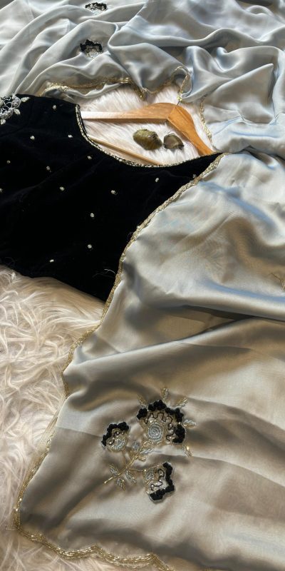 AC AZAELEA Light Grey Rangoli Silk Lace Work & Resham Work Saree with . Exclusive Offer ₹2549. Delivery 4-6 Working Days. Shop now. | Designer Sarees, Embroidered Sarees, Sarees, Bollywood Sarees, Creative Sarees, Ethnic Saree, Modern Digital sarees, Party Wear Sarees