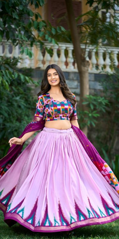 Light Pink Tasar Silk Lehenga Choli