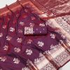 Maroon Banarasi Silk Zari Lace Work Saree