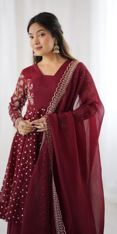 ZSR 3134 Maroon Crunchy Silk Salwar Suit Perfect for Wedding, Party, Sangeet, Anniversary, Housewarming Introductory Price ₹2399. Delivery 4-6 | Casual Suits, Jump Suits, Salwar suit, Creative suits, Designer Suits, Palazzo Suits, Party Wear Suits, Patiala Suits, Straight Suits