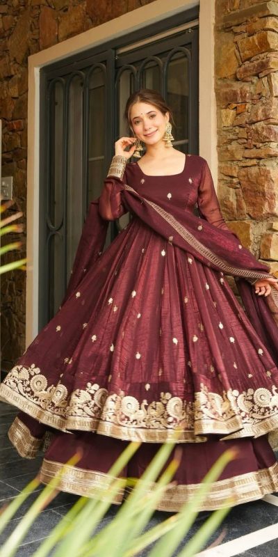 SSR 521 Maroon Crunchy Silk Embroidery Work Salwar Suit Wedding, Party, Festive, Events, Navratri Garba, Anniversary, Haldi,Best Price ₹2449. | Casual Suits, Jump Suits, Salwar suit, Creative suits, Designer Suits, Palazzo Suits, Party Wear Suits, Patiala Suits, Straight Suits