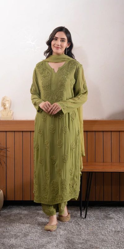 BE 394 Mehandi Georgette with Embroidery Work & Lace Work Salwar Suit . Available at ₹1849 only. Delivery 4-6 Working Days. Shop now. | Casual Suits, Jump Suits, Tops & Bottoms, Track Suits, Salwar suit, Creative suits, Designer Suits, Palazzo Suits, Party Wear Suits, Patiala Suits, Straight Suits, Trendy Wear