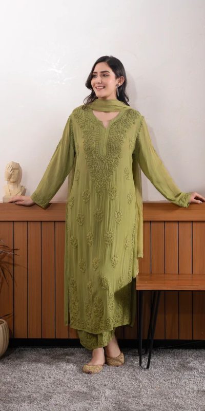 BE 394 Mehandi Georgette with Embroidery Work & Lace Work Salwar Suit . Available at ₹1849 only. Delivery 4-6 Working Days. Shop now. | Casual Suits, Jump Suits, Tops & Bottoms, Track Suits, Salwar suit, Creative suits, Designer Suits, Palazzo Suits, Party Wear Suits, Patiala Suits, Straight Suits, Trendy Wear