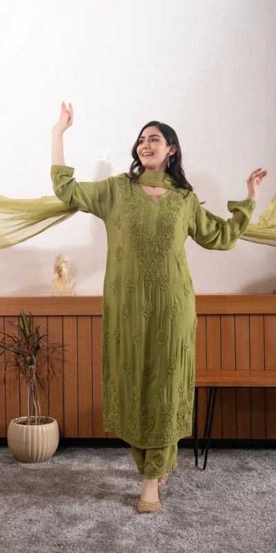 BE 394 Mehandi Georgette with Embroidery Work & Lace Work Salwar Suit . Available at ₹1849 only. Delivery 4-6 Working Days. Shop now. | Casual Suits, Jump Suits, Tops & Bottoms, Track Suits, Salwar suit, Creative suits, Designer Suits, Palazzo Suits, Party Wear Suits, Patiala Suits, Straight Suits, Trendy Wear