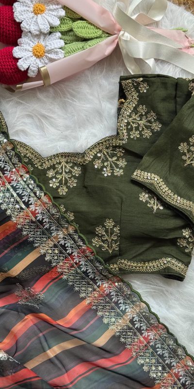 AC MIRA Mehandi in Color Soft Organza Embroidery Work & Lace Work Saree . Get it for ₹2449. Delivery 4-6 Working Days. Shop now. | Designer Sarees, Embroidered Sarees, Sarees, Bollywood Sarees, Creative Sarees, Ethnic Saree, Modern Digital sarees, Party Wear Sarees