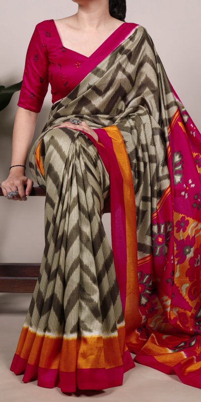 YNF 7043 Mehandi Color Tasar Silk Printed With Designer Work Saree. Festive Deal ₹1549. Delivery 4-6 Working Days. Shop now. | Designer Sarees, Embroidered Sarees, Sarees, Bollywood Sarees, Creative Sarees, Ethnic Saree, Modern Digital sarees, Party Wear Sarees