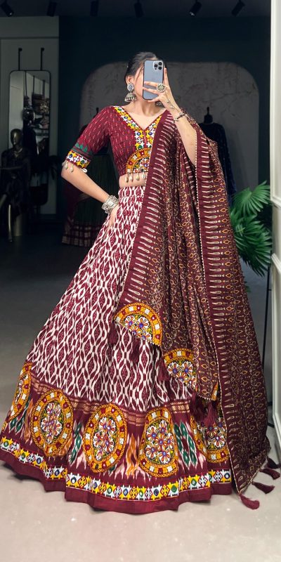 LNB 1743 Mustard Tussar Silk Gamthi Work & Mirror Work Lehenga Choli in . Available at ₹3099 only. Delivery 4-6 Working Days. Shop now. | Lehenga, Bollywood Lehenga, Creative Lehenga, Designer Lehenga, Embroidered Lehenga, Party Wear Lehenga