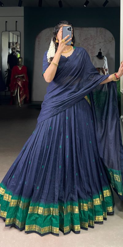 LNB 1904 Navy Blue Pure Chanderi with Zari Work Lehenga Choli . Affordable Price ₹1999. Delivery 4-6 Working Days. Shop now. | Lehenga, Bollywood Lehenga, Creative Lehenga, Designer Lehenga, Embroidered Lehenga, Party Wear Lehenga