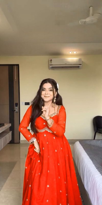 RTC 5924 Orange Georgette Thread With Sequence Gown Perfect for Wedding, Party, Reception, Holi, Eid . Available at ₹1999 only. Delivery 4-6 Working Days. | Gowns, Bollywood Gowns, Creative Gowns, Designer Gowns, Embroidered Gowns, Party Wear Gowns