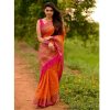 Orange Soft Silk Cloth Pallu All Over Saree