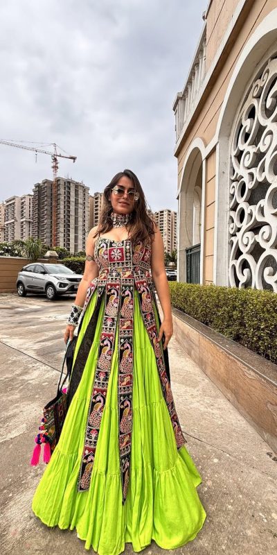 Parrot Green Bangalorey Lehenga Choli