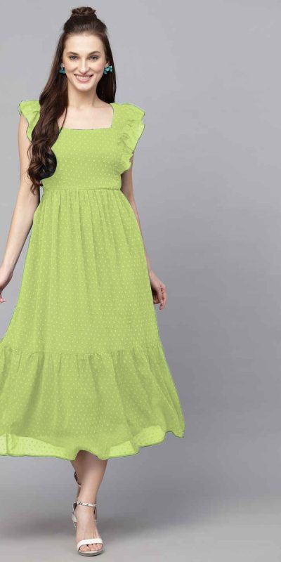 INLI Trendy Parrot Green in Georgette Butti Designer Gown . Wedding, Party, Festive Affordable Price ₹1399. Delivery 4-6 Working Days. Shop now. | Gowns, Bollywood Gowns, Creative Gowns, Designer Gowns, Embroidered Gowns, Party Wear Gowns