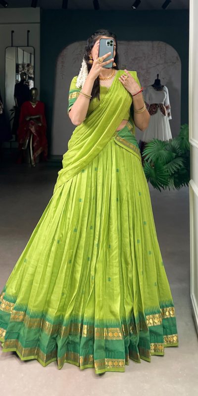 LNB 1904 Parrot Green Pure Chanderi with Zari Work Lehenga Choli . Affordable Price ₹1999. Delivery 4-6 Working Days. Shop now. | Lehenga, Bollywood Lehenga, Creative Lehenga, Designer Lehenga, Embroidered Lehenga, Party Wear Lehenga