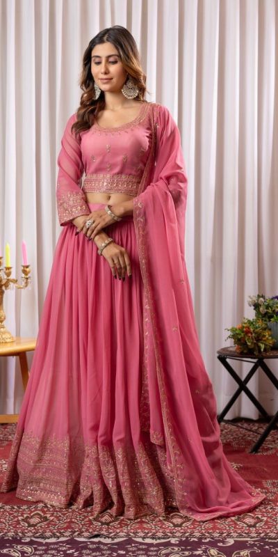 PDC 91 Peach Pure fox Georgette Lehenga Choli erfect for Wedding, Party, Festival Celebrations, Diwali, Karwa Chauth – . Now at just ₹2399. Delivery 4 | Lehenga, Bollywood Lehenga, Creative Lehenga, Designer Lehenga, Embroidered Lehenga, Party Wear Lehenga